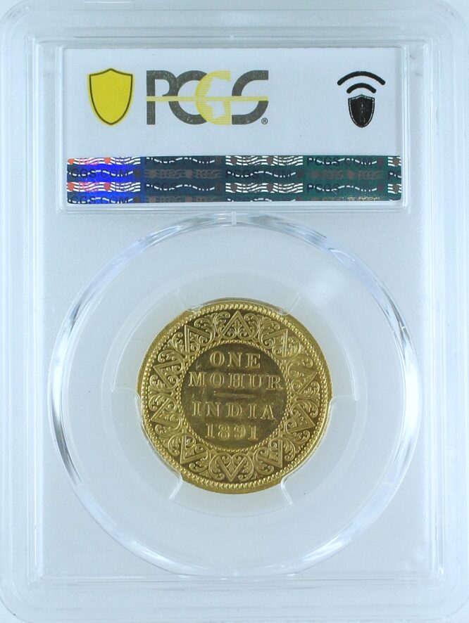 India British 1891 C Gold Mohur PCGS AU58 - Undergraded - Image 2