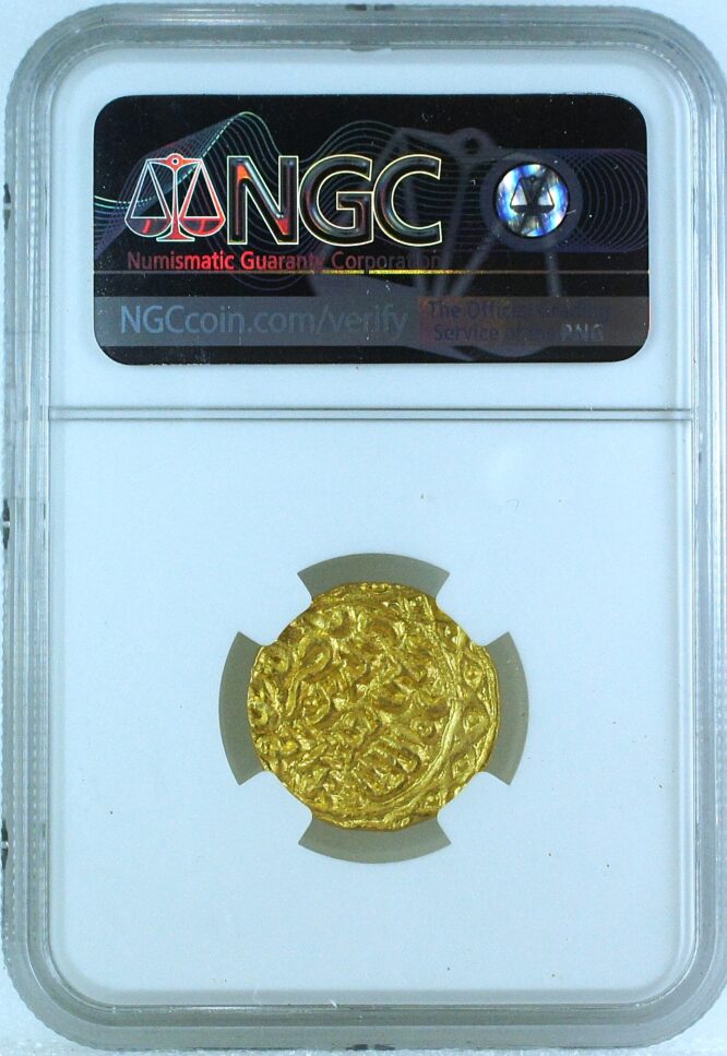 India Sultans of Bengal AH837-64 Nasir al din Mahmud Gold Tanka NGC MS63 - RRR - Image 2