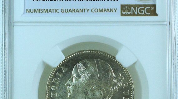 India British 1840 B&C Rupee NGC MS63