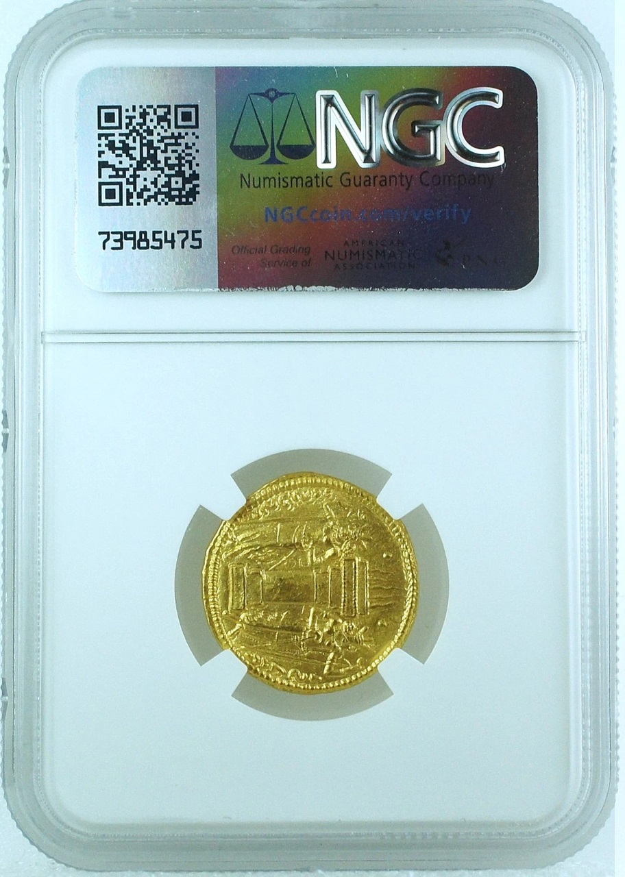 Sasanian Empire Shahpur I AD240-272 AV Dinar NGC CH AU 5/5, 4/5 - RRR - Image 2