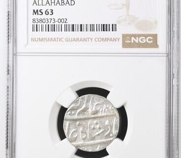 India AH1169//2 Rupee Mughal - Alamgir II Allahabad NGC MS63